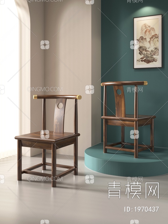 休闲椅 月牙椅3D模型下载【ID:1970437】