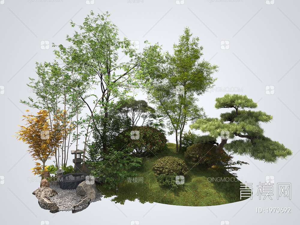 园林景植物组团3D模型下载【ID:1970692】