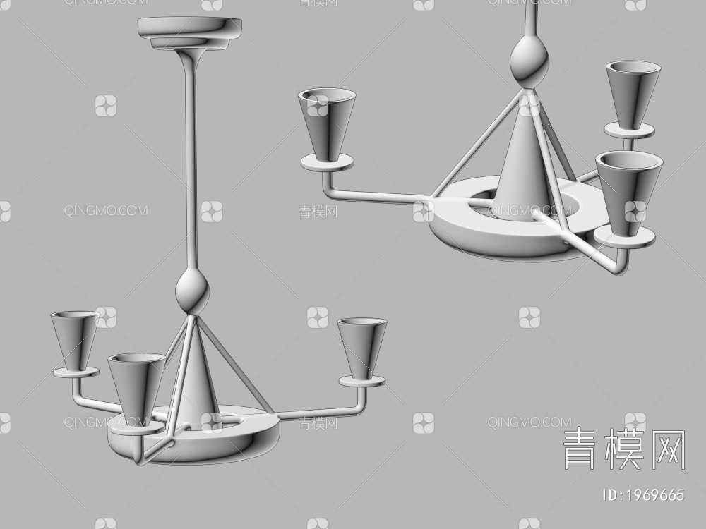 石膏吊灯 客餐厅吊灯3D模型下载【ID:1969665】