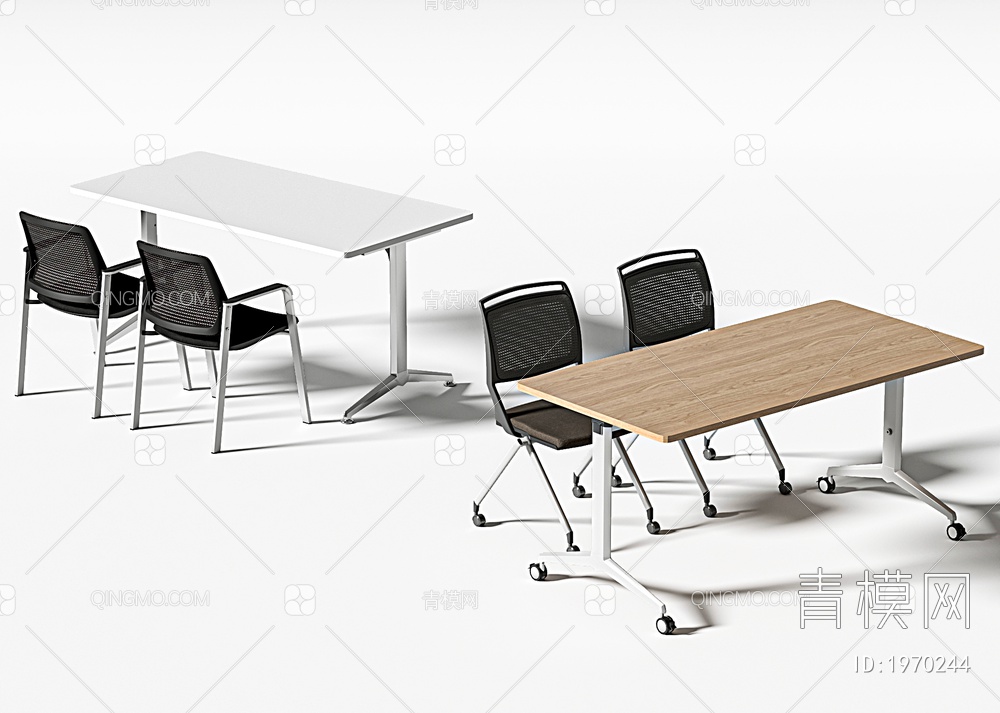办公桌椅组合SU模型下载【ID:1970244】
