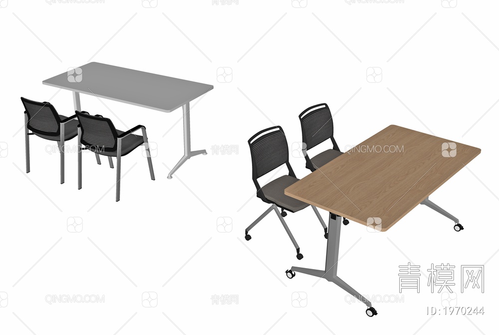 办公桌椅组合SU模型下载【ID:1970244】