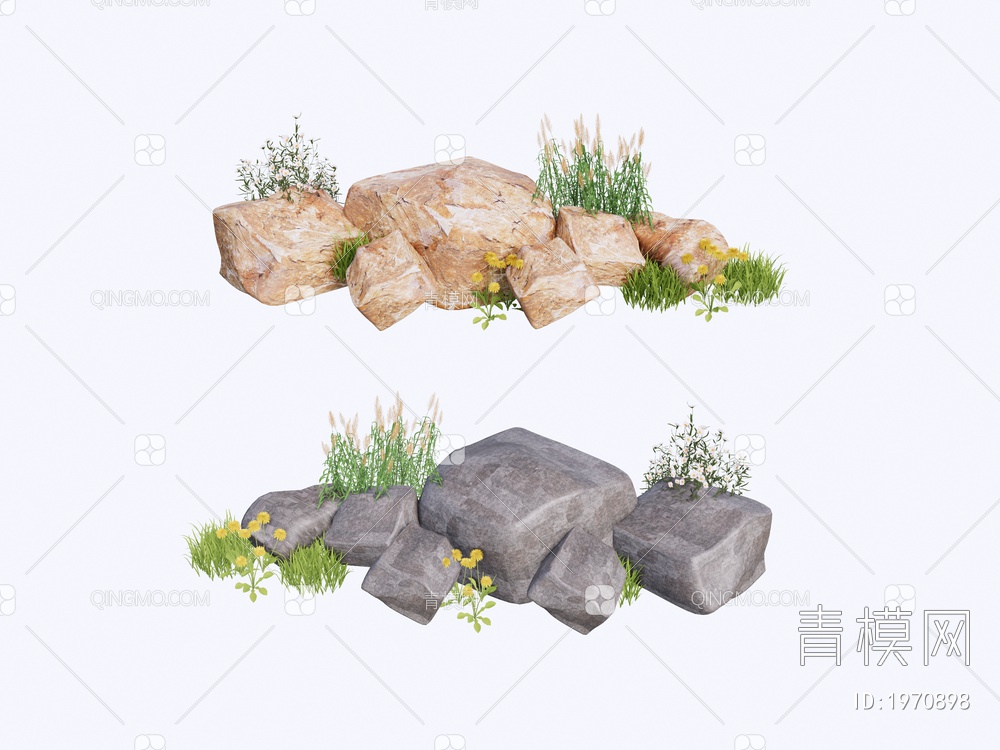 景观石头SU模型下载【ID:1970898】