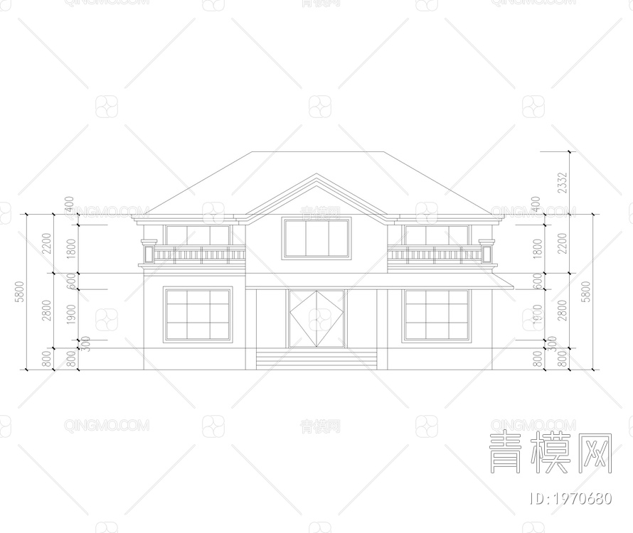 别墅CAD平立面方案图【ID:1970680】