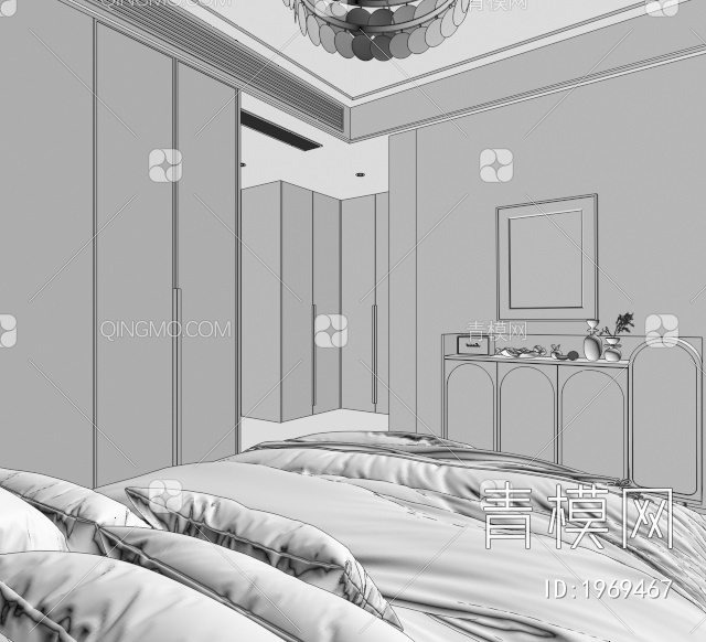 卧室，主人房，主卧3D模型下载【ID:1969467】