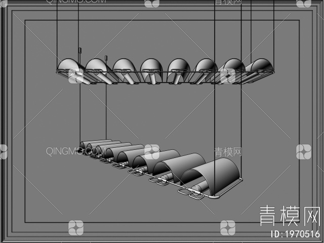 长形吊灯3D模型下载【ID:1970516】