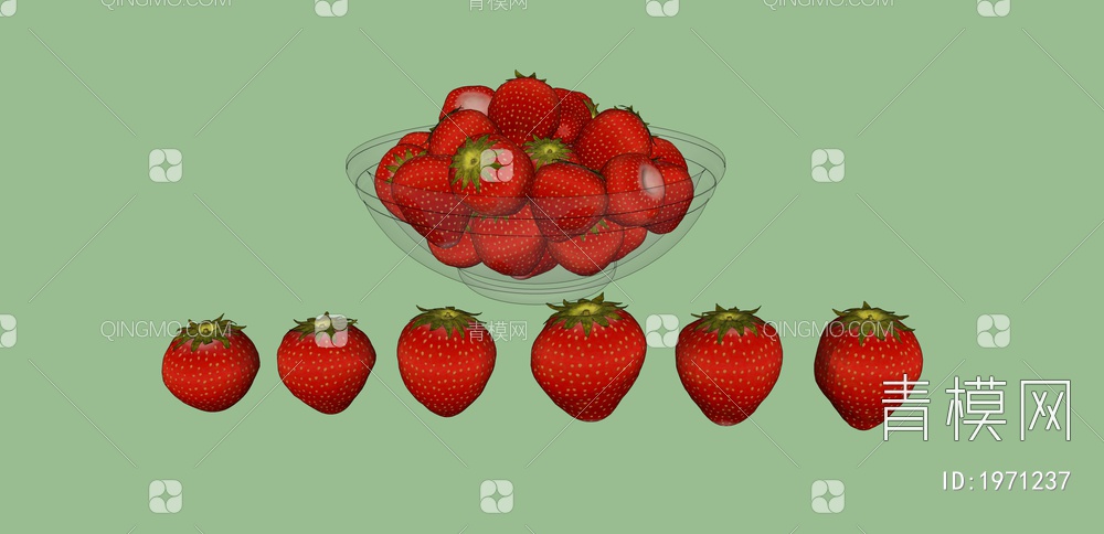 水果 草莓SU模型下载【ID:1971237】