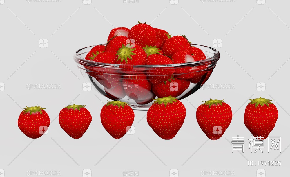 水果蔬菜 草莓3D模型下载【ID:1971225】