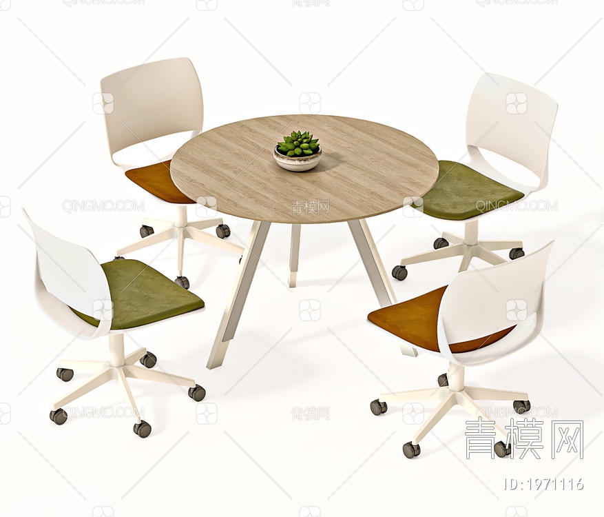 休闲桌椅，洽谈桌椅，会议桌椅，办公桌椅，办公椅3D模型下载【ID:1971116】