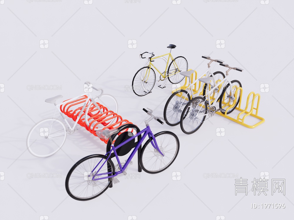 自行车架组合SU模型下载【ID:1971596】
