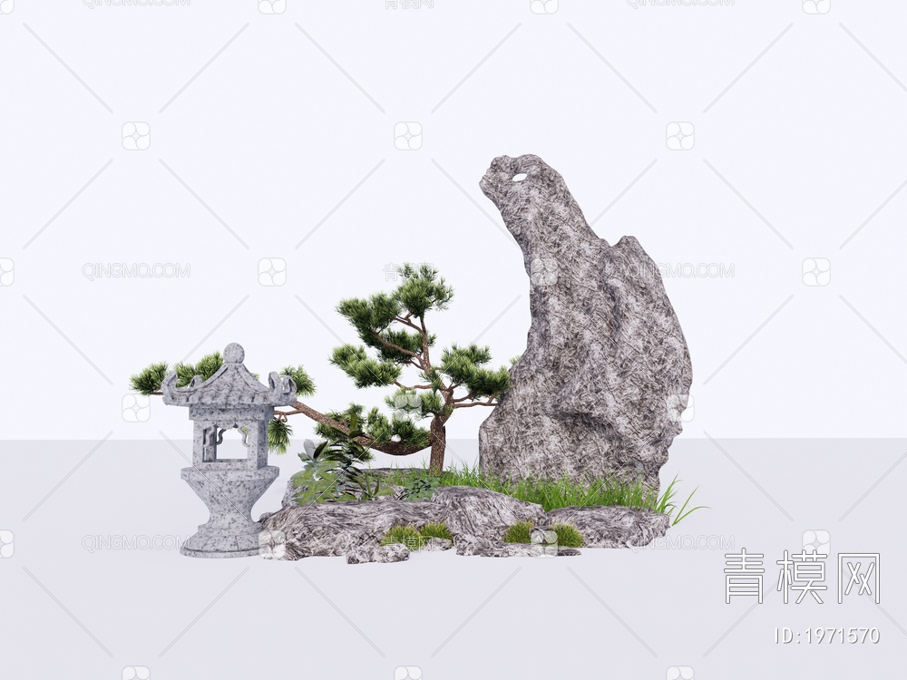 园林景石SU模型下载【ID:1971570】