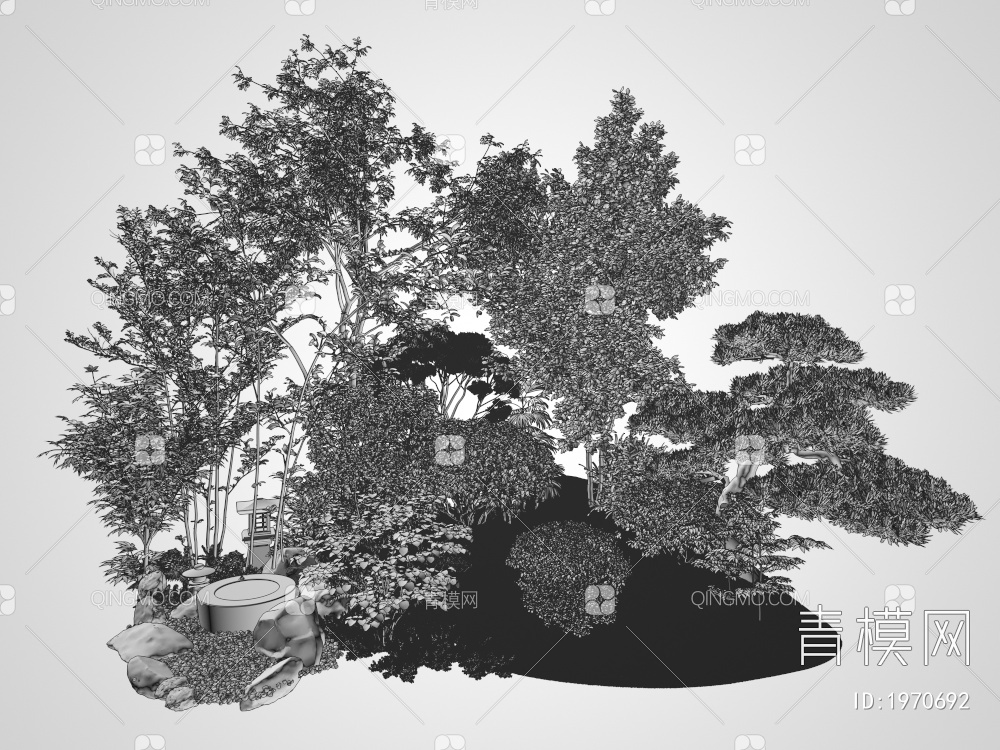园林景植物组团3D模型下载【ID:1970692】