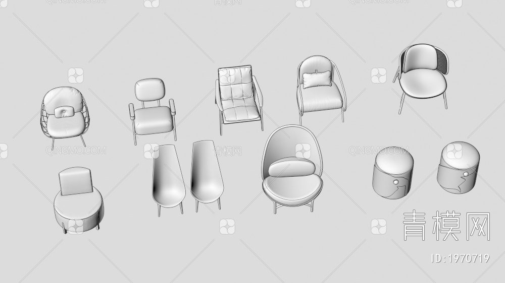 时尚休闲椅3D模型下载【ID:1970719】