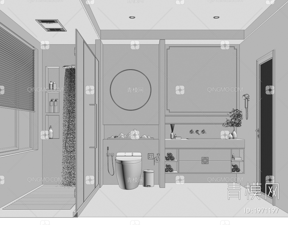 卫生间 厕所3D模型下载【ID:1971197】