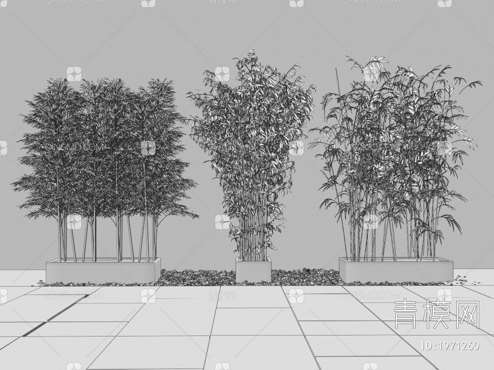 景观竹 仿真竹 石头 园林景观3D模型下载【ID:1971260】