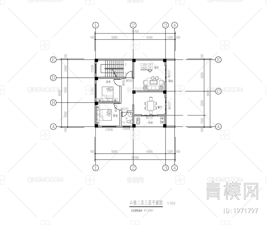 农村自建房平立面方案图【ID:1971797】