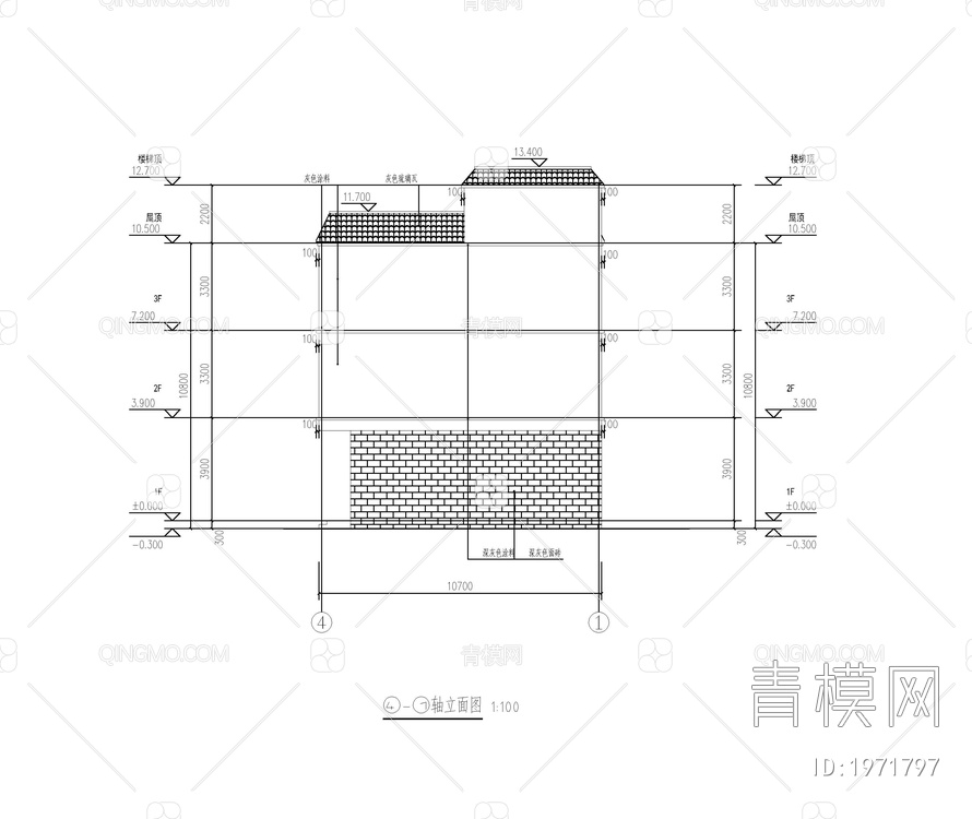 农村自建房平立面方案图【ID:1971797】