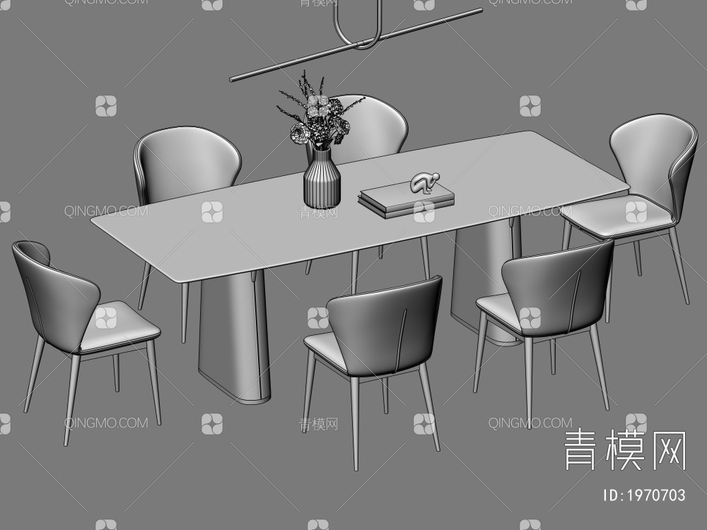 餐桌椅组合 餐椅 单椅 餐桌3D模型下载【ID:1970703】