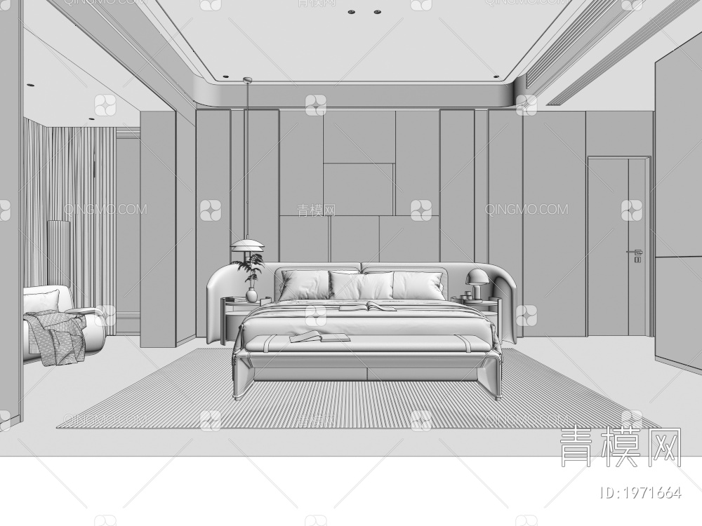 家居卧室3D模型下载【ID:1971664】
