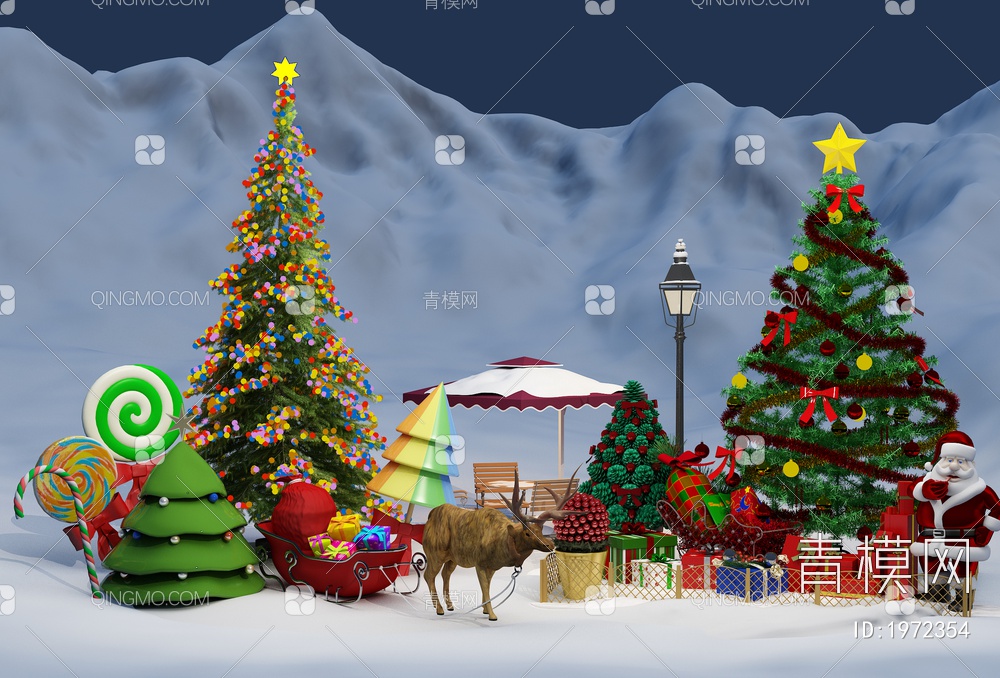 圣诞树3D模型下载【ID:1972354】
