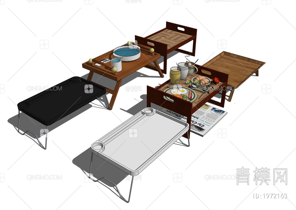 床上书桌 折叠桌SU模型下载【ID:1972163】
