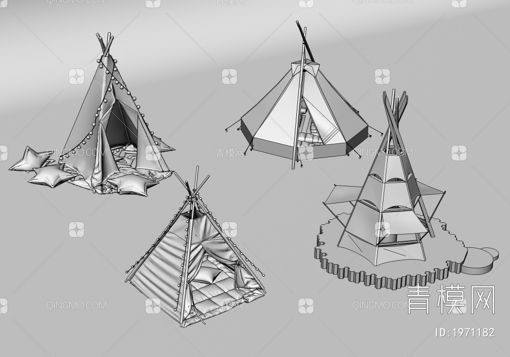 户外尖顶帐篷3D模型下载【ID:1971182】