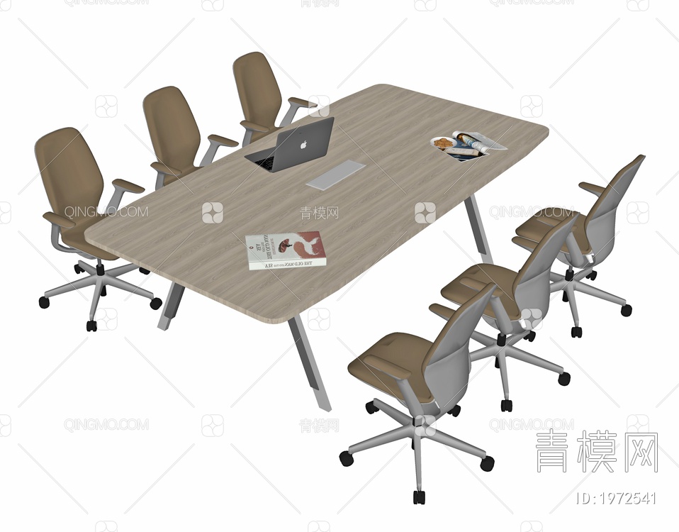 办公桌椅组合SU模型下载【ID:1972541】