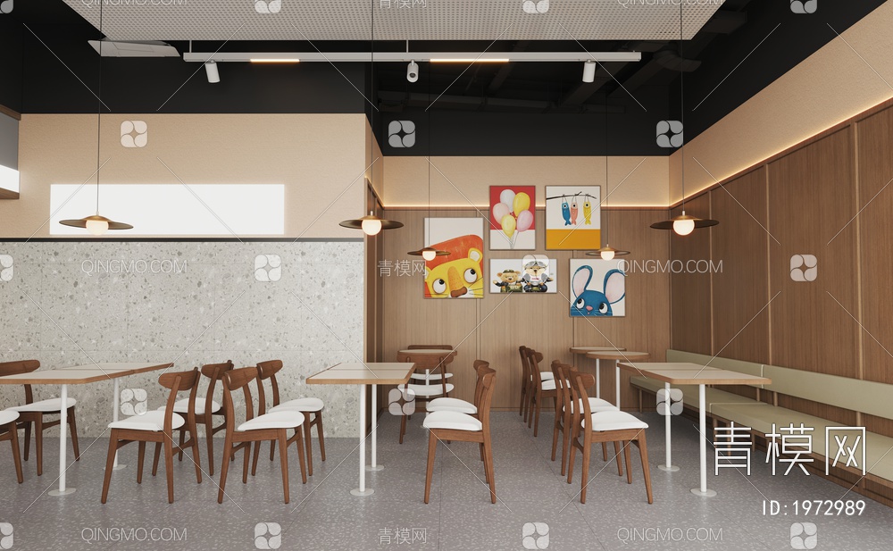 快餐厅 茶餐厅3D模型下载【ID:1972989】