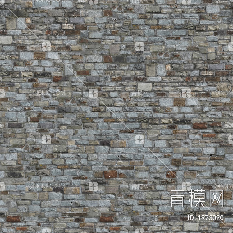 现代石头围墙墙面贴图贴图下载【ID:1973020】