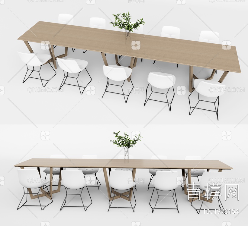 休闲桌椅 长方形桌椅3D模型下载【ID:1973154】