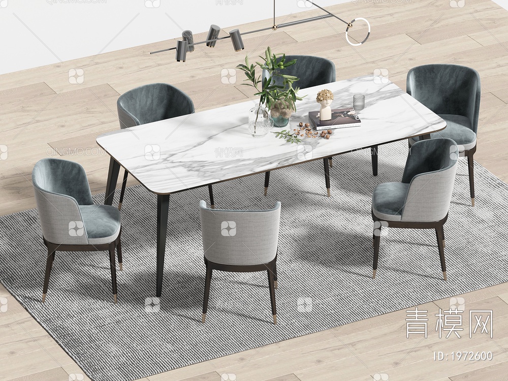 餐桌椅组合 餐椅 单椅 餐桌3D模型下载【ID:1972600】