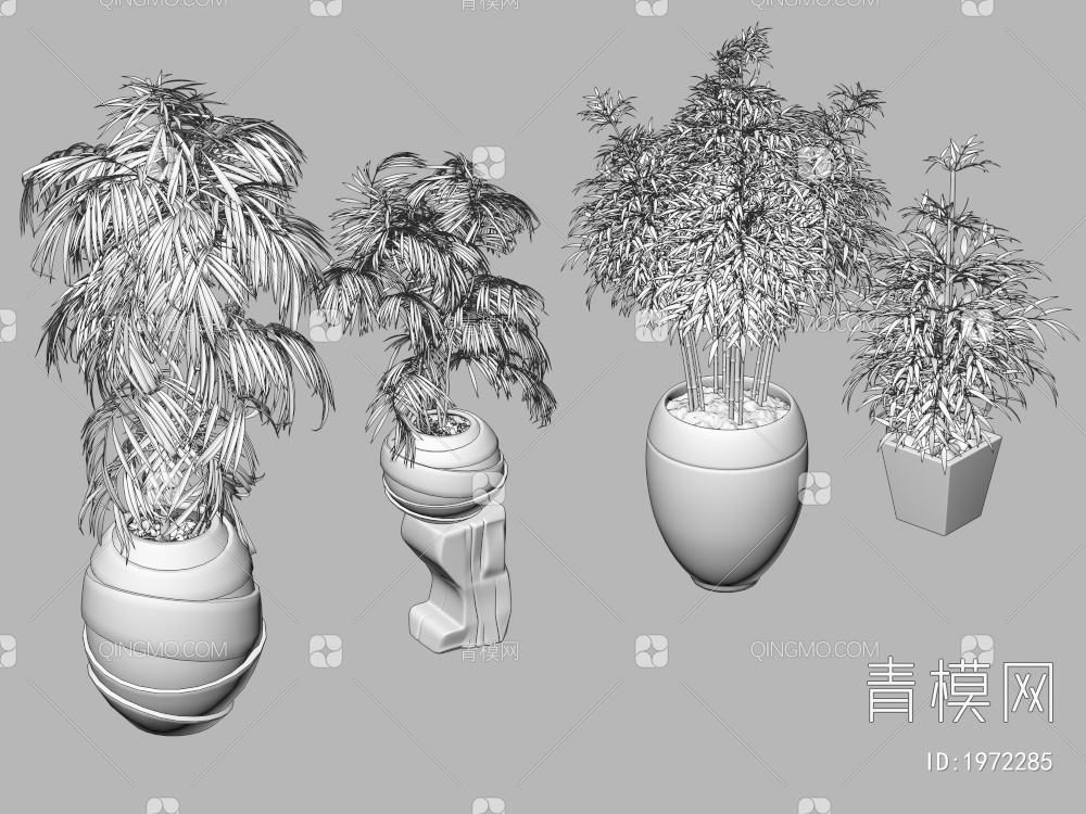 绿植盆栽3D模型下载【ID:1972285】