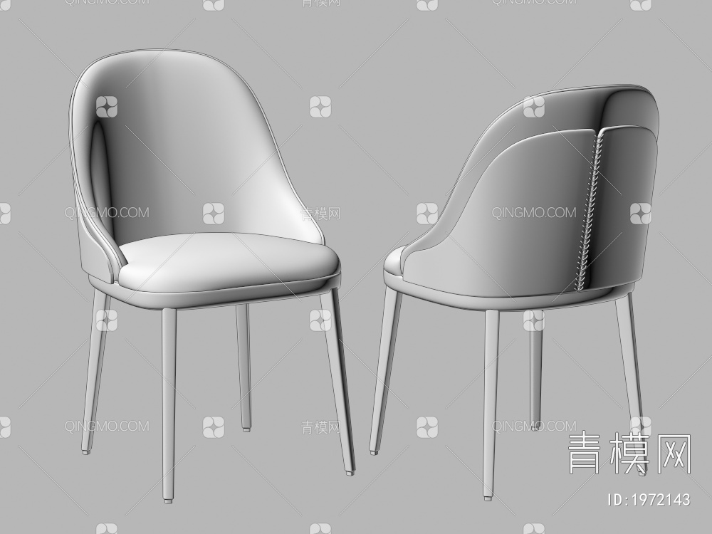 餐椅 休闲椅 单椅3D模型下载【ID:1972143】
