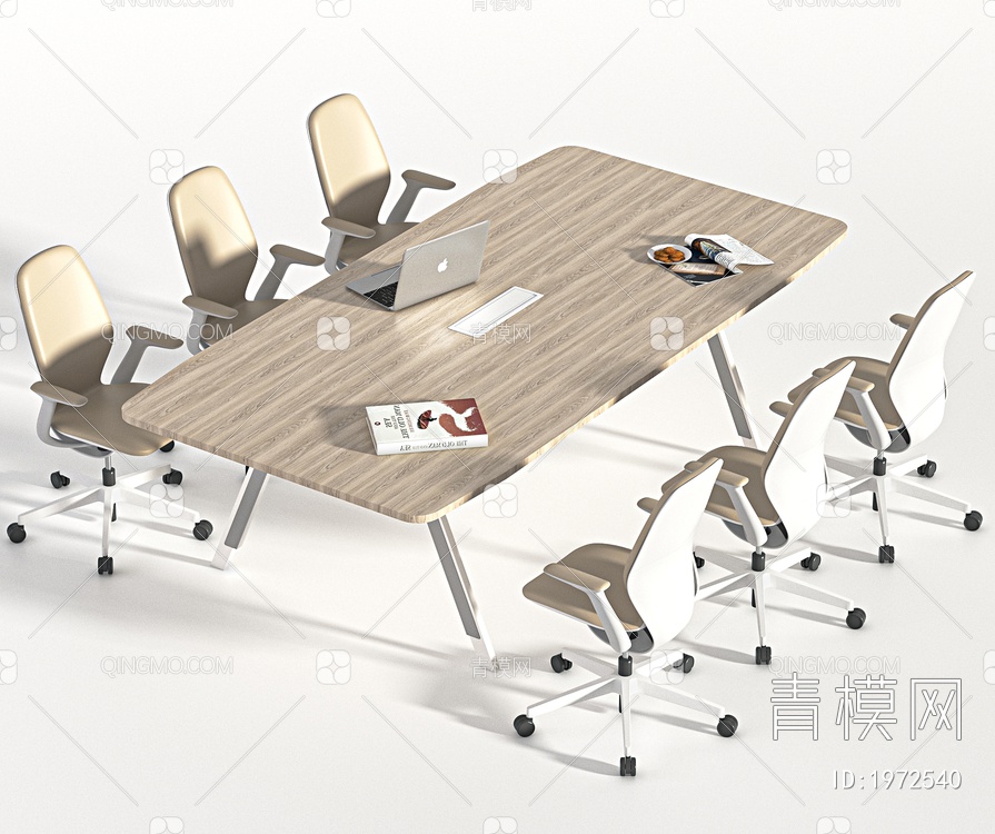 办公桌椅组合，会议桌椅，会议桌，办公椅3D模型下载【ID:1972540】