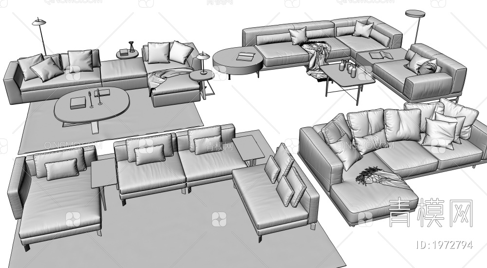 多人沙发3D模型下载【ID:1972794】