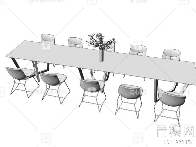 休闲桌椅 长方形桌椅3D模型下载【ID:1973154】