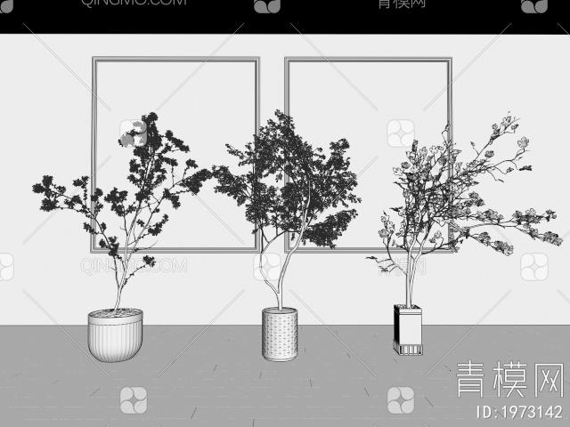 绿植盆栽3D模型下载【ID:1973142】