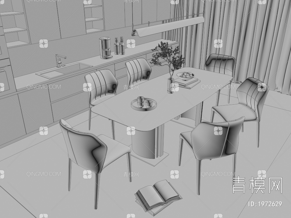 餐桌椅3D模型下载【ID:1972629】