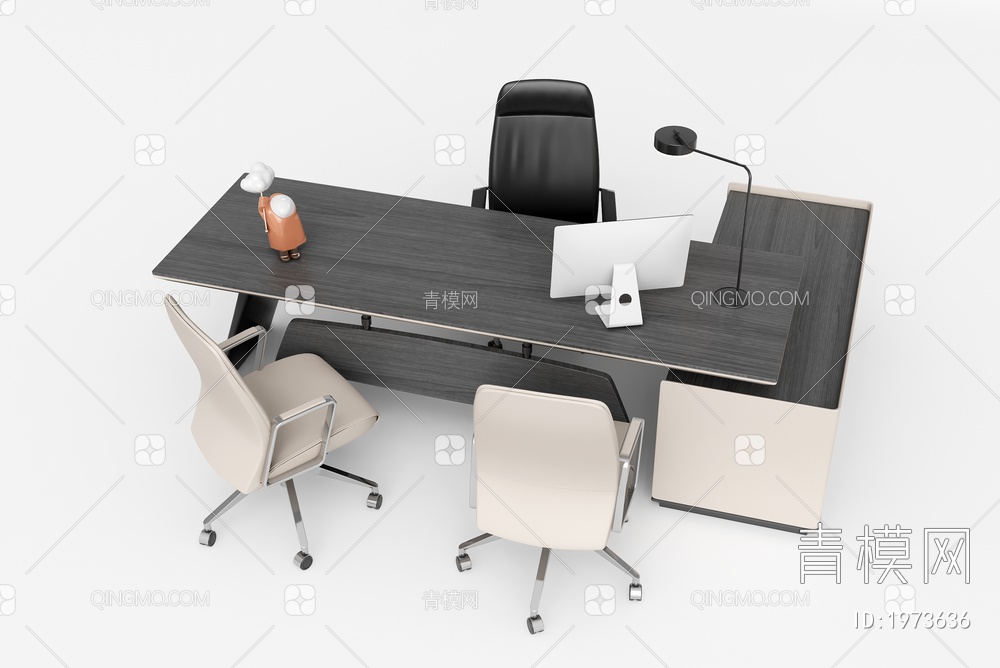经理办公桌椅3D模型下载【ID:1973636】