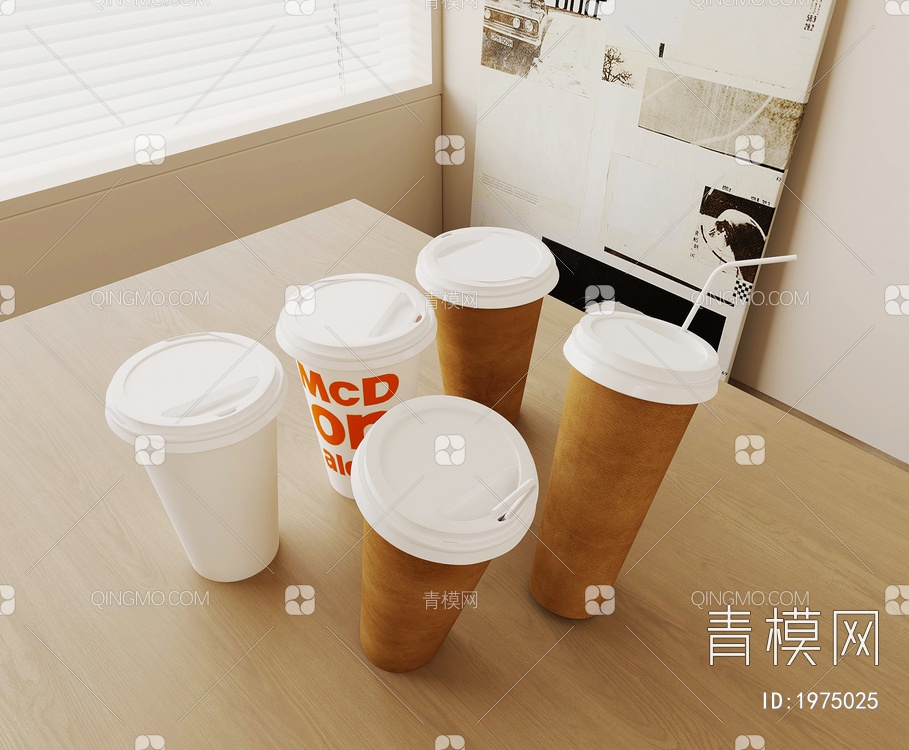 饮品奶茶杯子_杯具3D模型下载【ID:1975025】