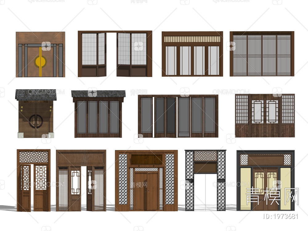 入口大门SU模型下载【ID:1973681】