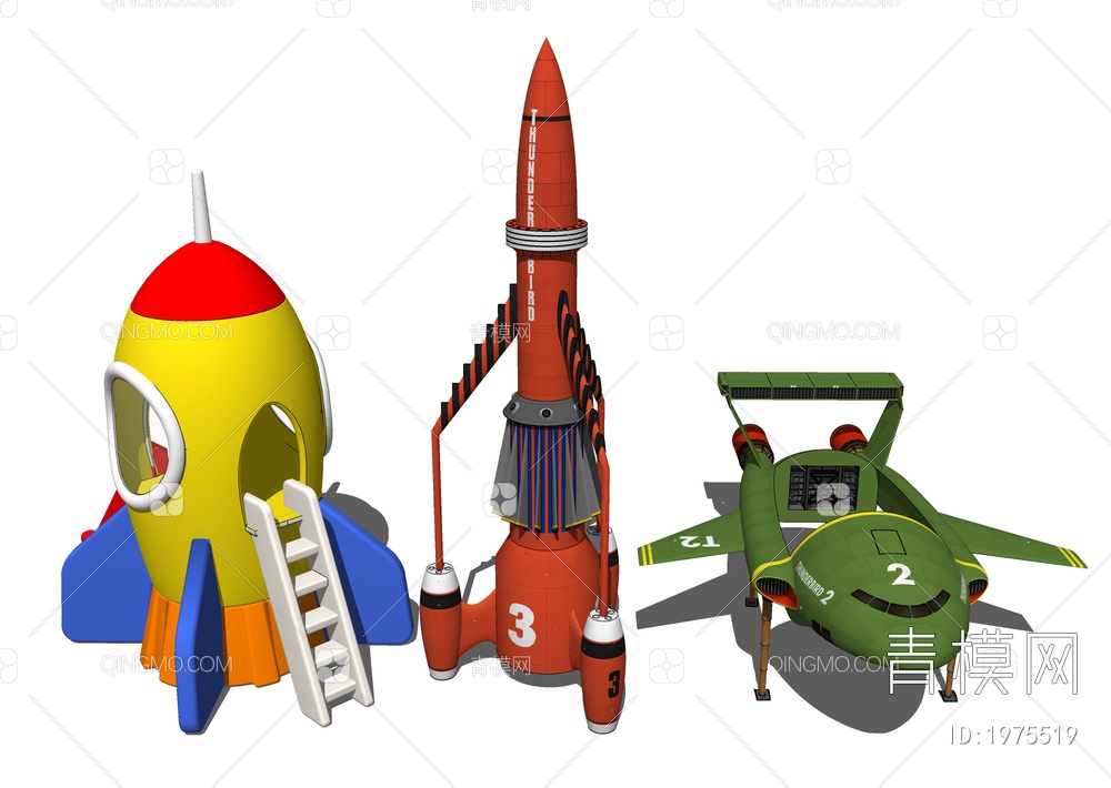 火箭直升机 儿童玩具SU模型下载【ID:1975519】