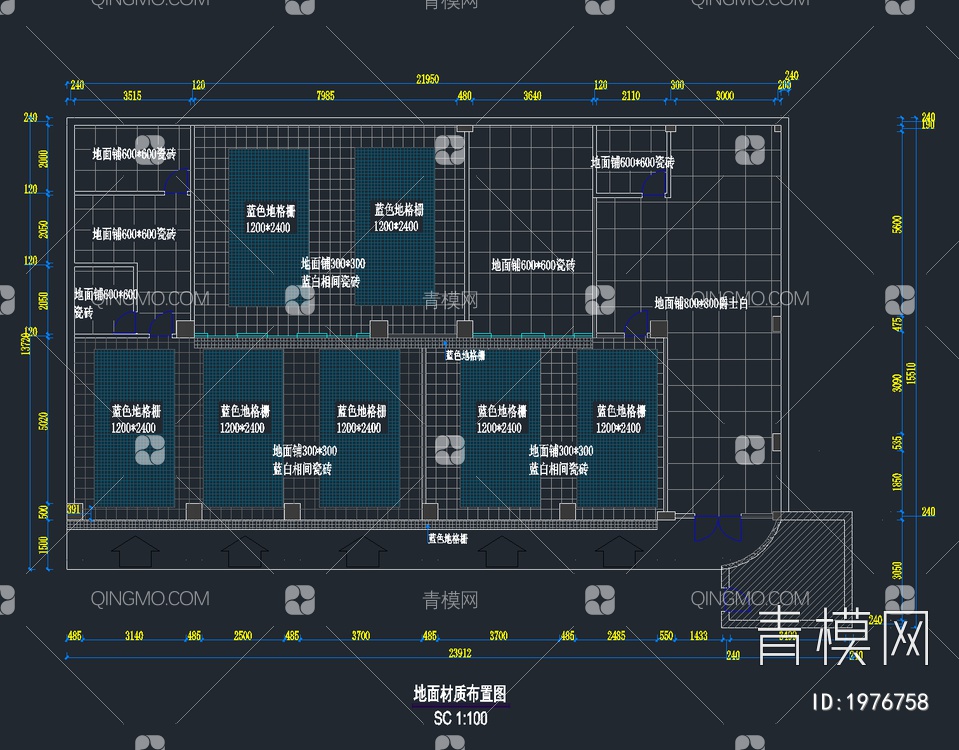 汽车美容店设计全套完整CAD施工图【ID:1976758】