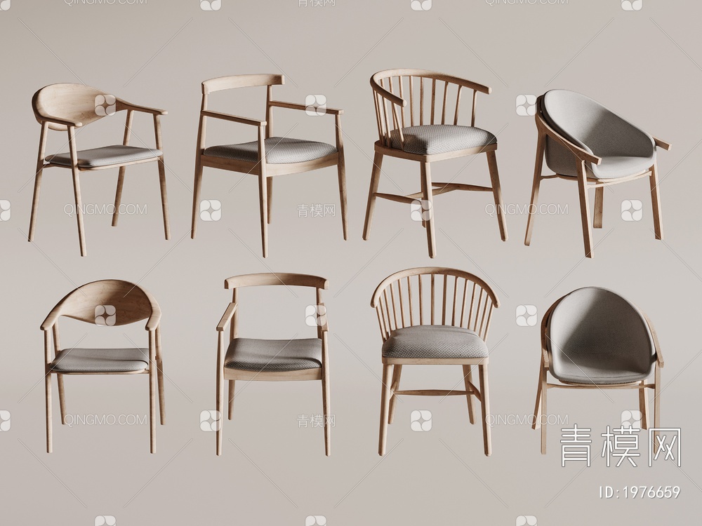 单椅 餐椅3D模型下载【ID:1976659】