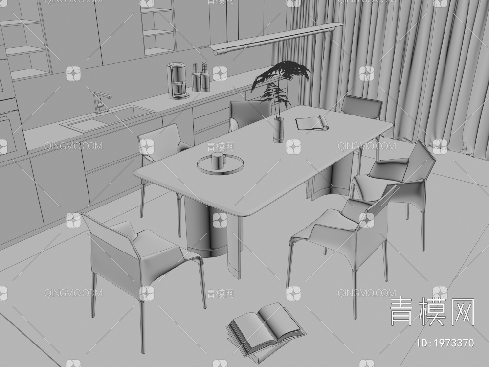 餐桌椅3D模型下载【ID:1973370】