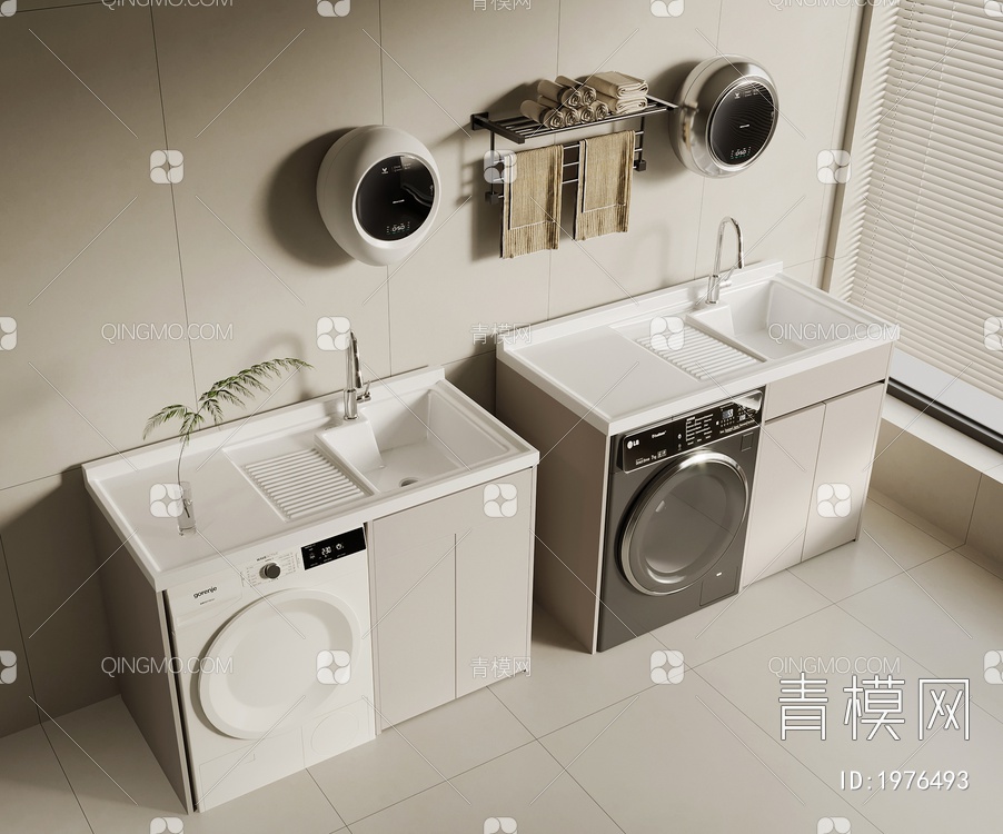 阳台洗衣柜3D模型下载【ID:1976493】