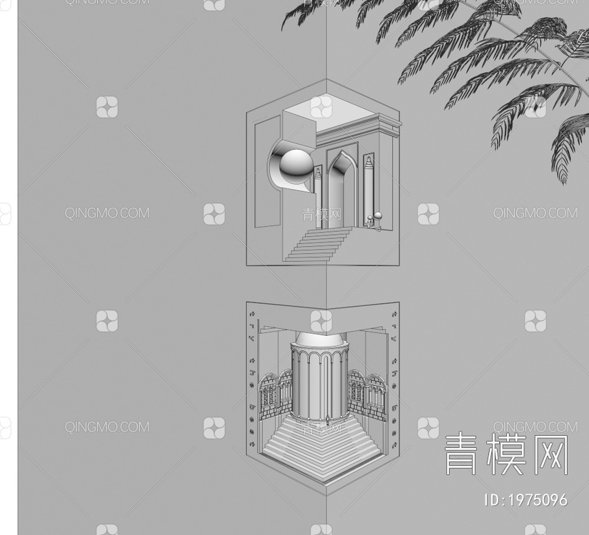 奶油风装饰灯3D模型下载【ID:1975096】