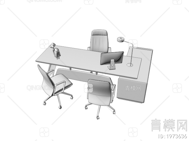 经理办公桌椅3D模型下载【ID:1973636】