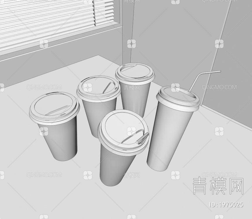 饮品奶茶杯子_杯具3D模型下载【ID:1975025】