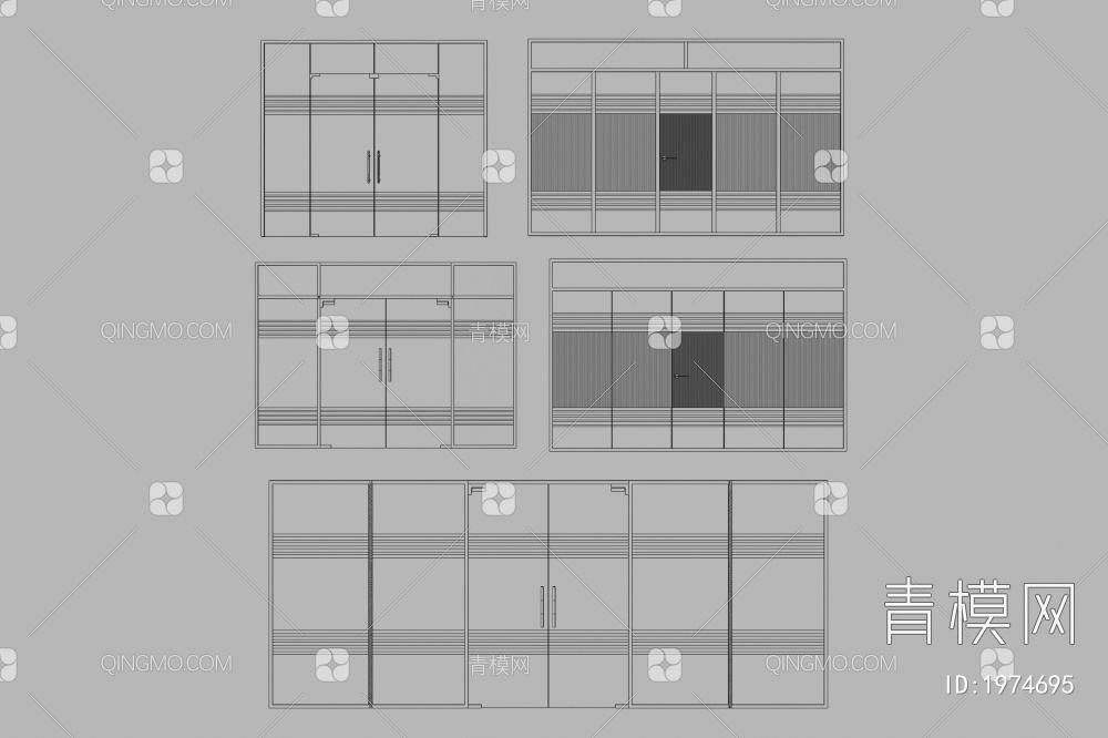 玻璃门3D模型下载【ID:1974695】