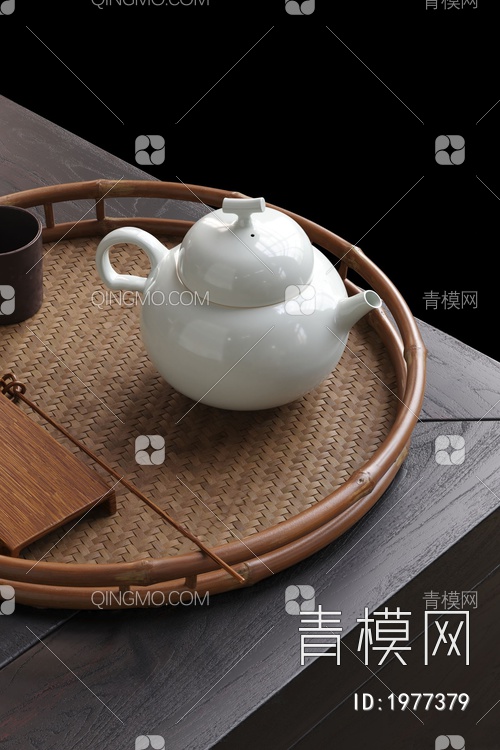 茶壶 竹编 茶具3D模型下载【ID:1977379】